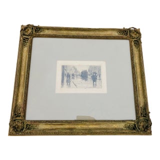 Antique Paris Etching Signed H. Guerand For Sale