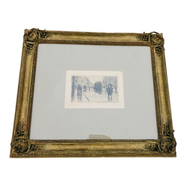 Antique Paris Etching Signed H. Guerand For Sale