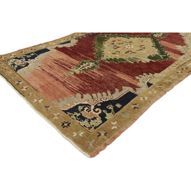 Victorian Vintage Turkish Oushak Rug, 04'00 X 06'05 For Sale - Image 3 of 10