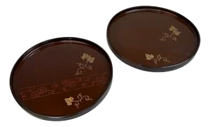 Lacquer Urushi Wajima-Nuri Trays, Set of 2