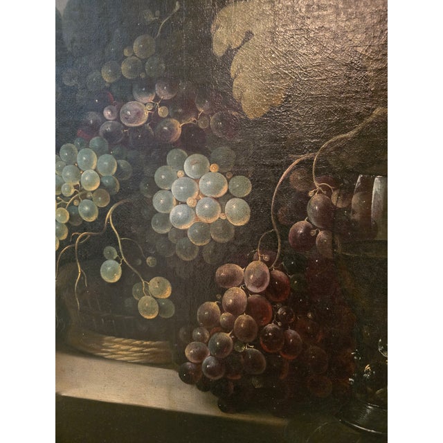 Antique Painting Museum Quality Grapes Wine Glass For Sale - Image 10 of 12
