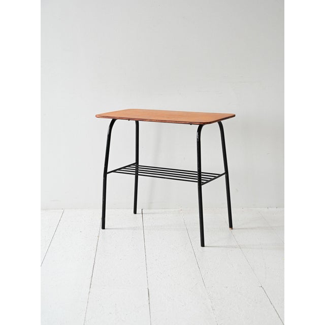 Black Vintage Scandinavian Coffee Table with Metal Frame, 1960s For Sale - Image 8 of 8