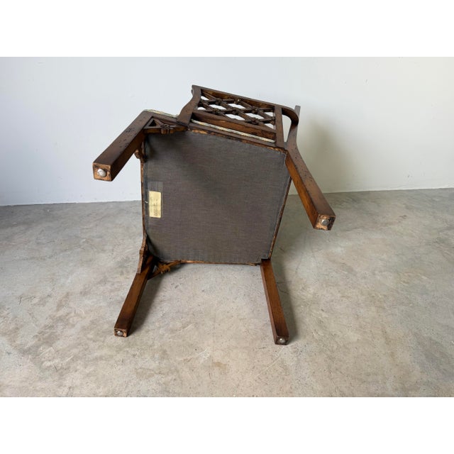 Vintage Chinese Chippendale Style Open Lattice Armchair For Sale - Image 11 of 12