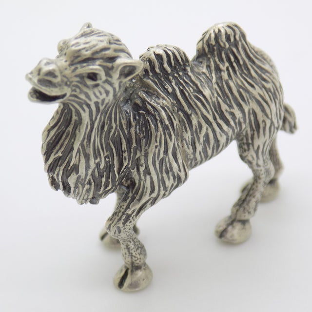 Italian Vintage Italian Handmade Genuine Silver Camel Detailed Figurine Miniature Sculpture For Sale - Image 3 of 10