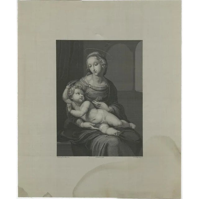Nargeot after Raphael, Madonna and Child, 1878, Stipple Engraving For Sale - Image 6 of 10
