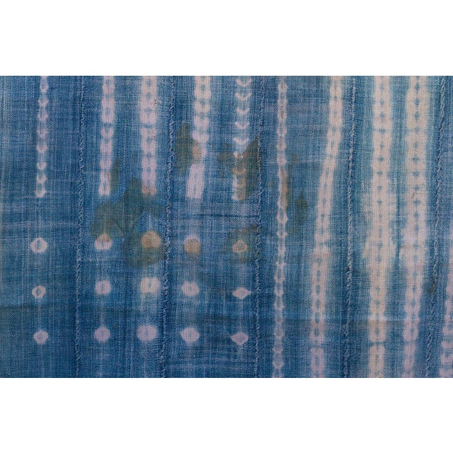 African Timbuktu Dusk Indigo Mud Cloth Throw For Sale - Image 3 of 6