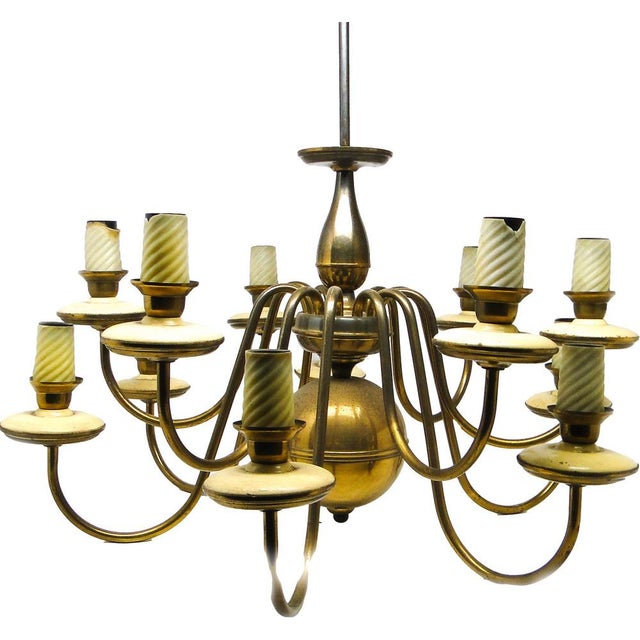 Vintage Metal Chandelier, Poland, 1980s For Sale - Image 12 of 12