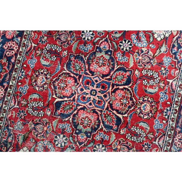 1920s, Handmade 1920s Persian Kashan Rug 4.4' X 6.10' For Sale - Image 10 of 11