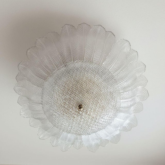 1970s Neoclassical Murano Glass Large Flush Mount For Sale In Dallas - Image 6 of 9