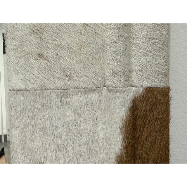 Made Goods Charles Brown + White Hide Framed Mirror For Sale - Image 9 of 12