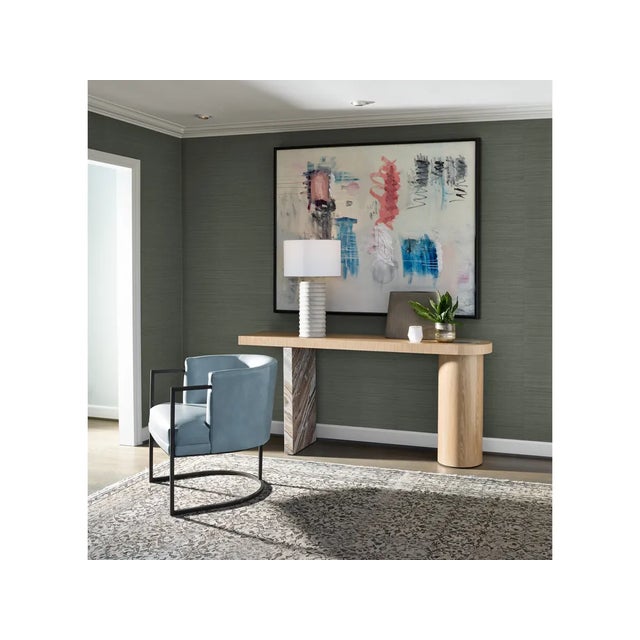 Universal Furniture Contemporary Wood & Stone Console Table For Sale - Image 4 of 4