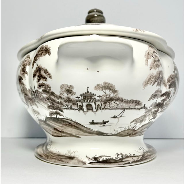 Juliska “Country Estate, Flint (Gray)” Stoneware Soup Tureen Bowl & Lid For Sale In Dallas - Image 6 of 11