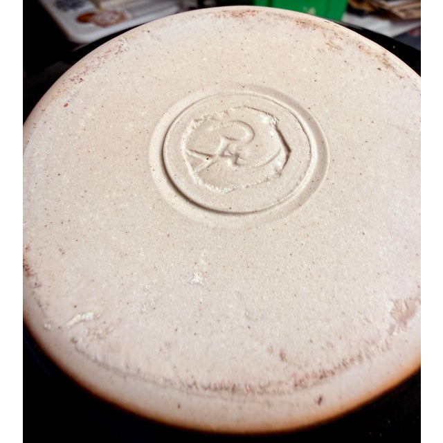 1990s Robert Wiedmaier Abstract Black Glazed Studio Pottery Vessel For Sale - Image 5 of 7