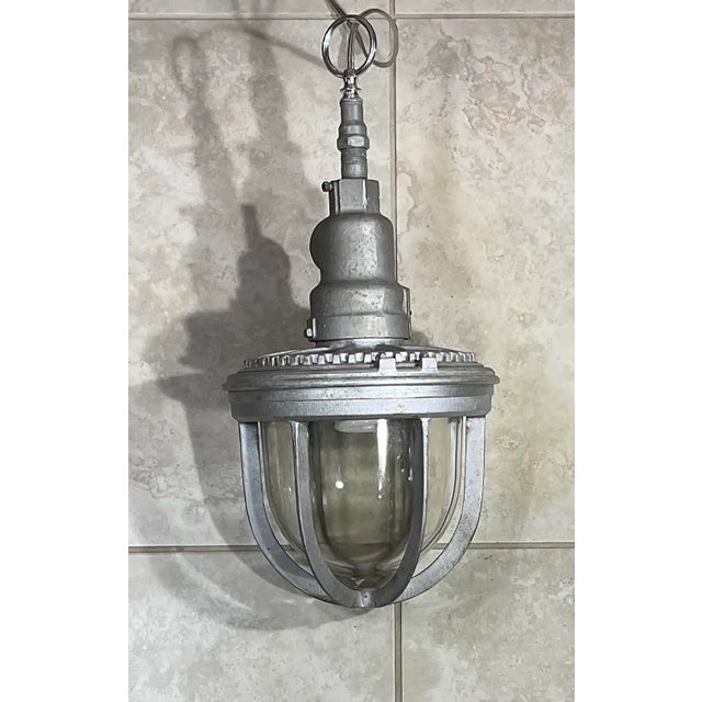 Metal Industrial Pressed Aluminum Pendant Light For Sale - Image 7 of 9