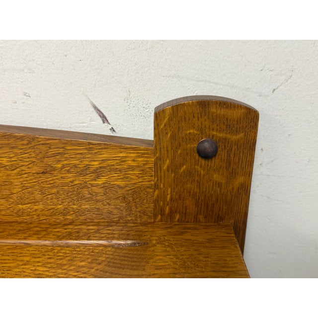 2000 - 2009 Circa 2001 Stickley Furniture Oak Wall Mounted Plate Rack For Sale - Image 5 of 12