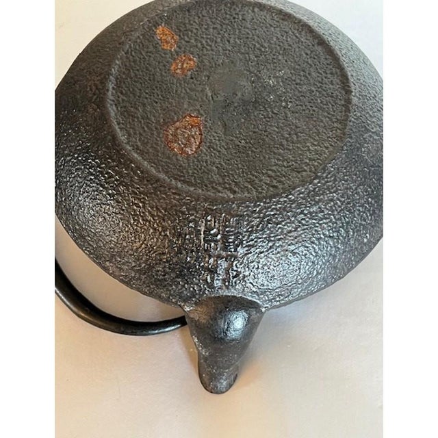 Mid 20th Century Mid 20th Century Signed Japanese Cast Iron Floral Teapot - Ueda Zō For Sale - Image 5 of 7