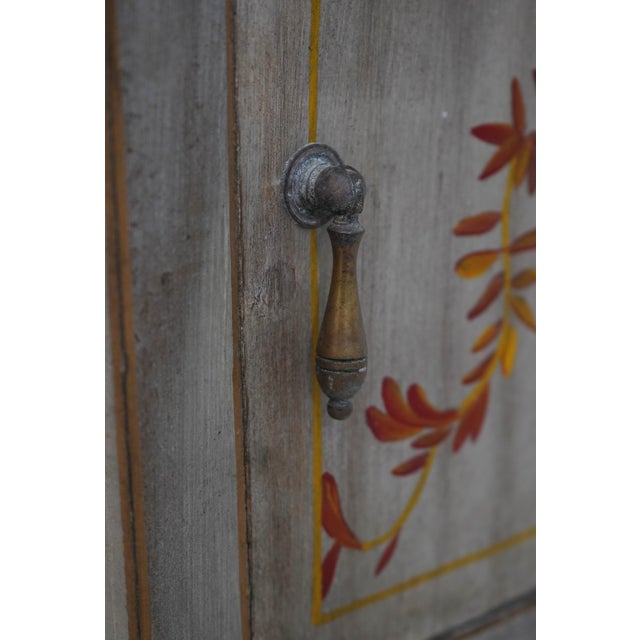 Wood French Style Hand Painted Nightstand For Sale - Image 7 of 12