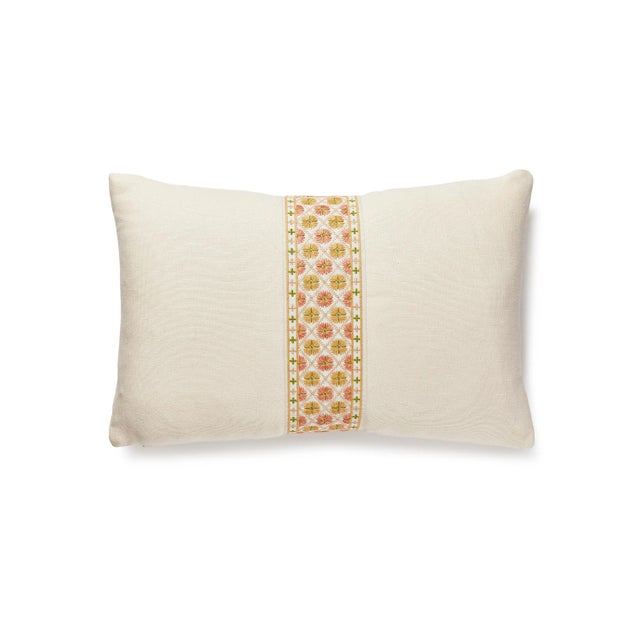 Contemporary The House of Scalamandré Toscana/Hansel Lumbar Pillow, Rich Cream/Citrus Twist For Sale - Image 3 of 3