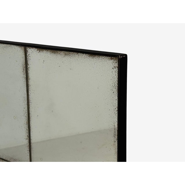 Silver Baroque Style, Rectangular Silver Wall Mirror, Eglomise Glass, Stained Wood For Sale - Image 8 of 9