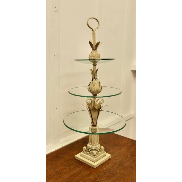 French Toleware Gueridon Cake Stand or Dumb Waiter, 1960s For Sale - Image 4 of 8