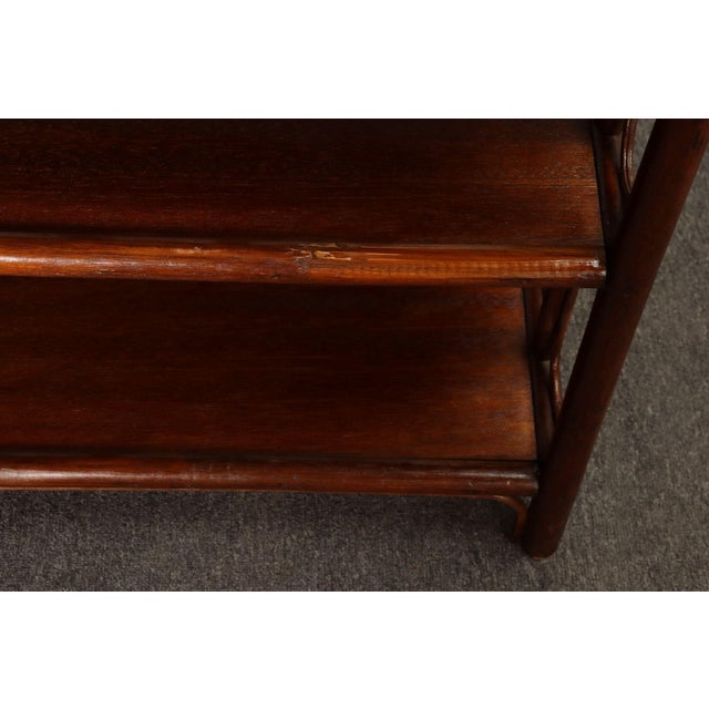 Vintage French Stained Bamboo and Rattan Six Tier Open Etagere / Bookshelf For Sale - Image 11 of 18