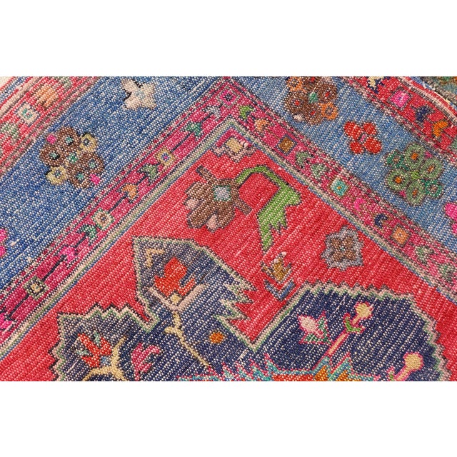Vintage Caucasian Kazak Rug With Twin Medallions and Blue Border 3'9 X 6'1 For Sale - Image 12 of 12