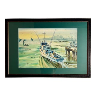 1959 Original Watercolor Painting by Robert (Bob) Caderet (1931-2000) For Sale