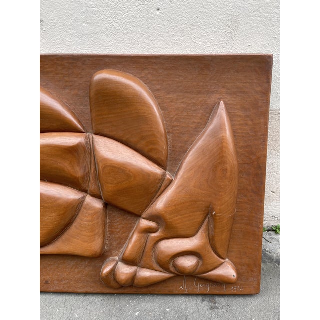 A. Guignard, Wall Sculpture, 1974, Pearwood For Sale - Image 9 of 11