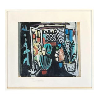 Jason Berger, Untitled (The Garden Estombar,) Oil on Paper, 1988 For Sale