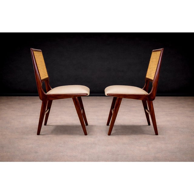 Forma Brazil Set of 2 Chairs in Caviuna wood & Leather, Forma, 1950s - Lot 176 For Sale - Image 4 of 12