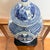 Vintage Blue & White Chinoiserie Dragon Ginger Jar Table Lamp on Black Stand For Sale - Image 4 of 7
