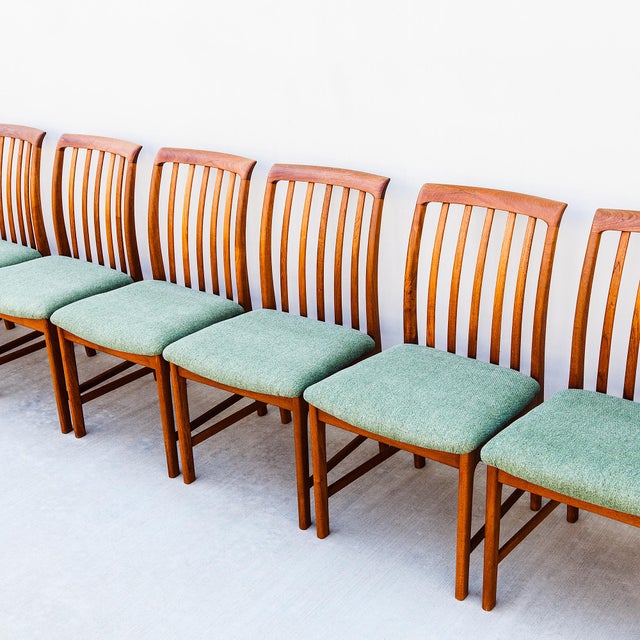 Brown Vintage Folke Ohlsson for Dux Swedish Mid Century Modern Teak Dining Chairs For Sale - Image 8 of 15