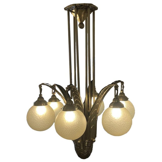 Art Deco Ceiling Lamp by Simonet Frères, 1930 For Sale - Image 3 of 13