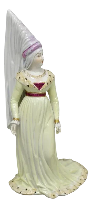 Antique Carl Thieme Potschappel German Dresden Porcelain Medieval Lady Figurine