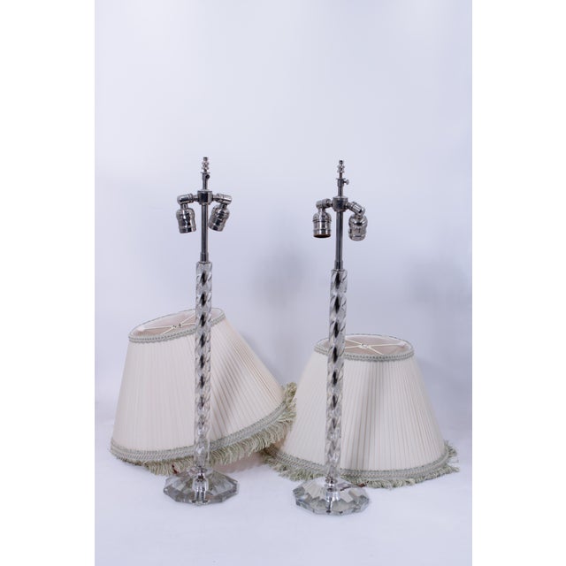 Age: Approx: 30 Years Old Details: High Quality Construction Nice Quality Vintage Lamps Twisted Glass Stems Un-Marked As...