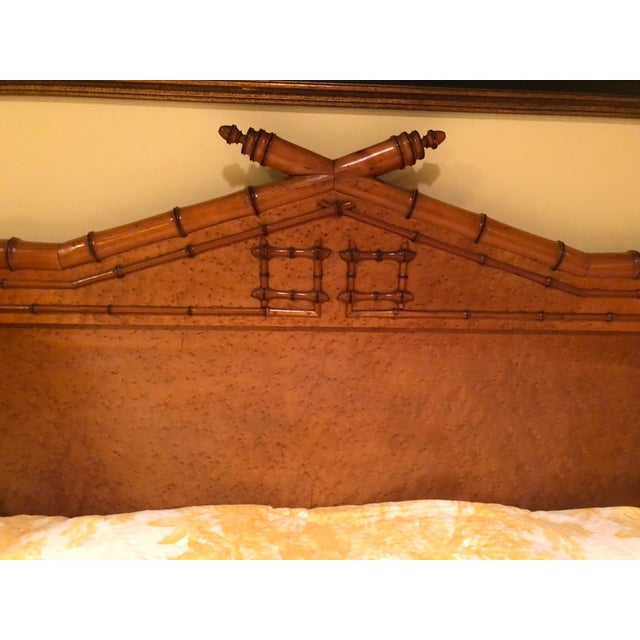 English Antique Reimagined 2 Colonial Style Twin Beds to Trundle Bed, Bamboo and Cane For Sale - Image 3 of 11
