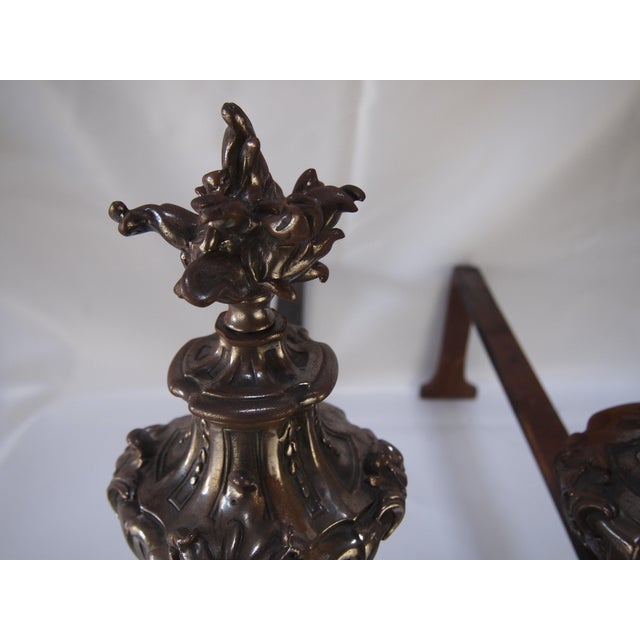 Pair of Nickel Plated Cast Iron Andirons Chairish