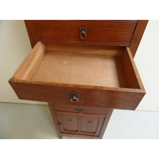 Antique Dutch Oak Filing Cabinet with Drawers, 1890s For Sale - Image 6 of 11