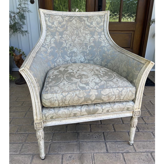 Theodore Alexander Theodore Alexander Evanna Bergere Style Upholstered Accent Chair For Sale - Image 4 of 14
