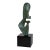 1960s Leonardo Nierman Signed Abstract Bronze Sculpture With Verdigris Patina on Custom Lucite Base For Sale