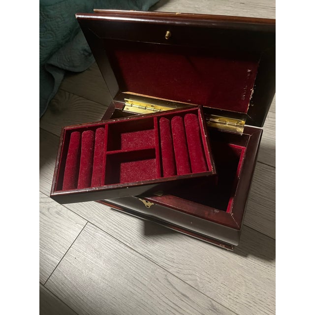 Vintage Mahogany Jewelry Box From “The Commodore” Collection by Rosalco For Sale - Image 4 of 12