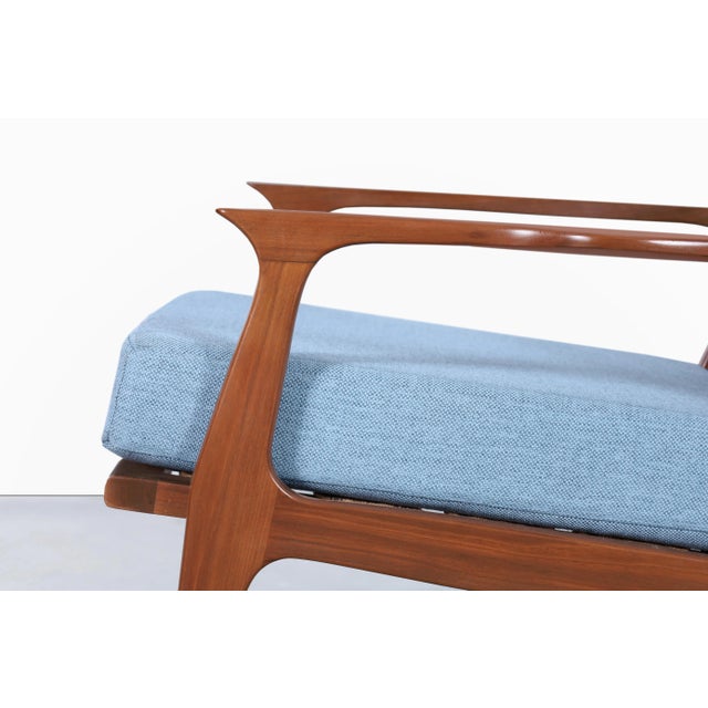 Danish Modern Walnut Lounge Chairs After Ib Kofod Larsen For Sale - Image 10 of 12