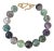 Multi Color Fluorite Beaded Bracelet With Gold Tone Hook Clasp - Designed by Matthew Izzo For Sale