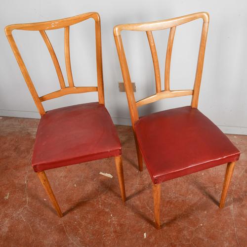 Brown Red Leather Chairs, Set of 2 For Sale - Image 8 of 9