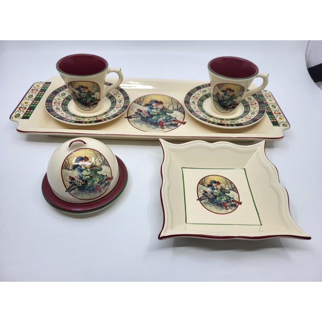 Saint Petersburg Collection Christmas Service from Niderviller Earthenware, France, 1990s, Set of 7 For Sale - Image 16 of 16