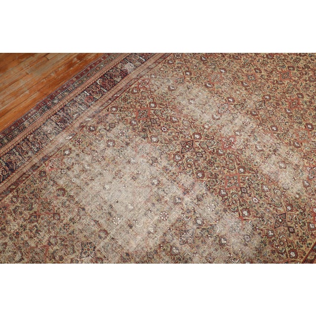 Early 20th Century Early 20th Century Rustic Worn Fereghan Gallery Rug - 6'8" x 16'4" For Sale - Image 5 of 10
