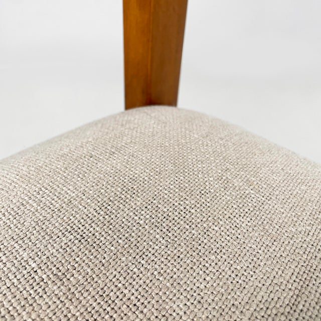 Modern Italian Chairs with Armrest in Wood and Beige Fabric, 1970s, Set of 4 For Sale - Image 11 of 13