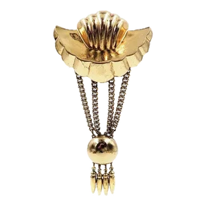 Vintage 1947 Signed Monet Book Piece Goldtone Convertible Brooch