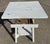 Shabby Chic Vintage White Handpainted Mahogany Farmhouse Shabby Chic Two-Tier Side Table With Drawer For Sale - Image 3 of 12