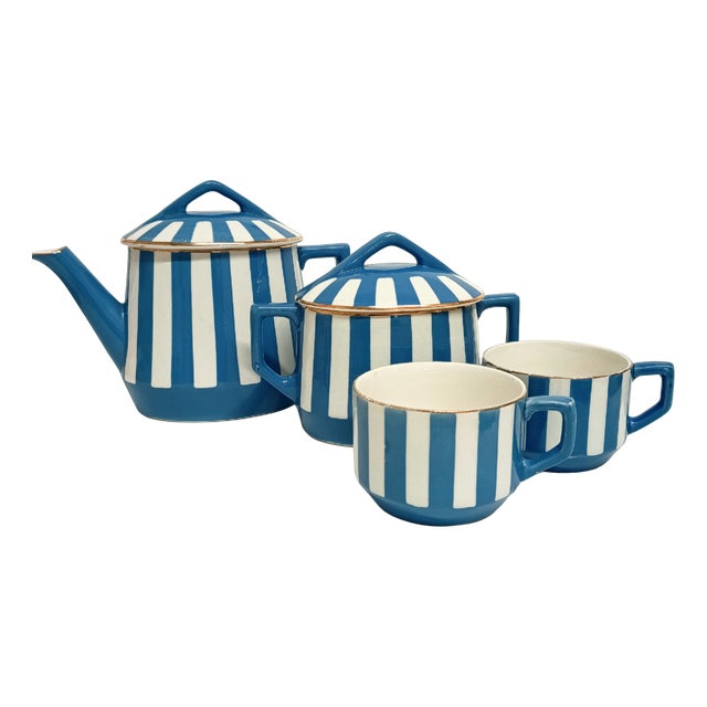 Fox Trott Tea Service by Sarreguemines, France, 1930s, Set of 6 For Sale